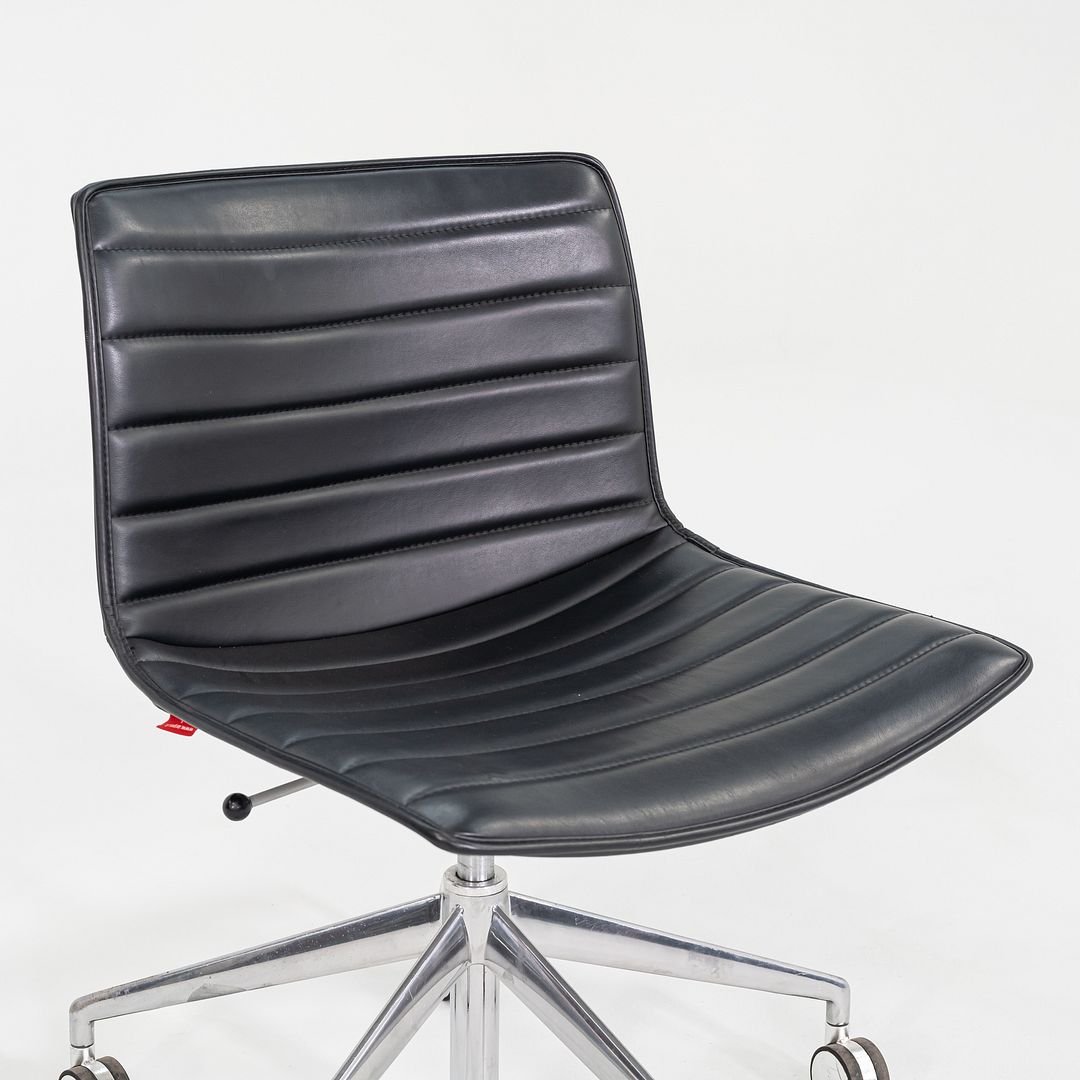 C. 2020 Lievore Altherr Molina for Arper Catifa Desk Chairs in Black Leather with Pnuematic Base 4x Available