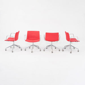 C. 2020 Lievore Altherr Molina for Arper Catifa Desk Chairs with Arms and Pnuematic Base in Red Fabric 4x Available