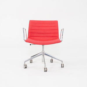 C. 2020 Lievore Altherr Molina for Arper Catifa Desk Chairs with Arms and Pnuematic Base in Red Fabric 4x Available