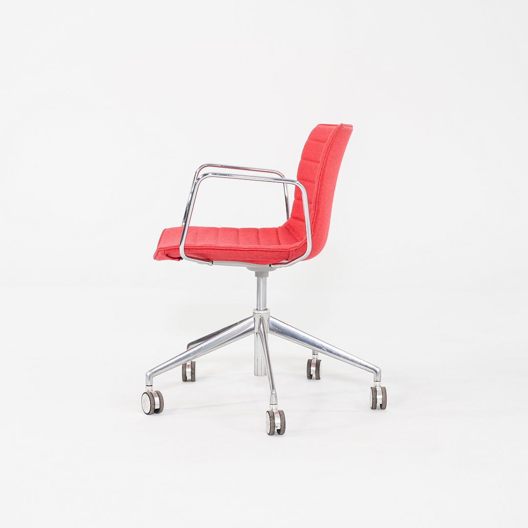 C. 2020 Lievore Altherr Molina for Arper Catifa Desk Chairs with Arms and Pnuematic Base in Red Fabric 4x Available