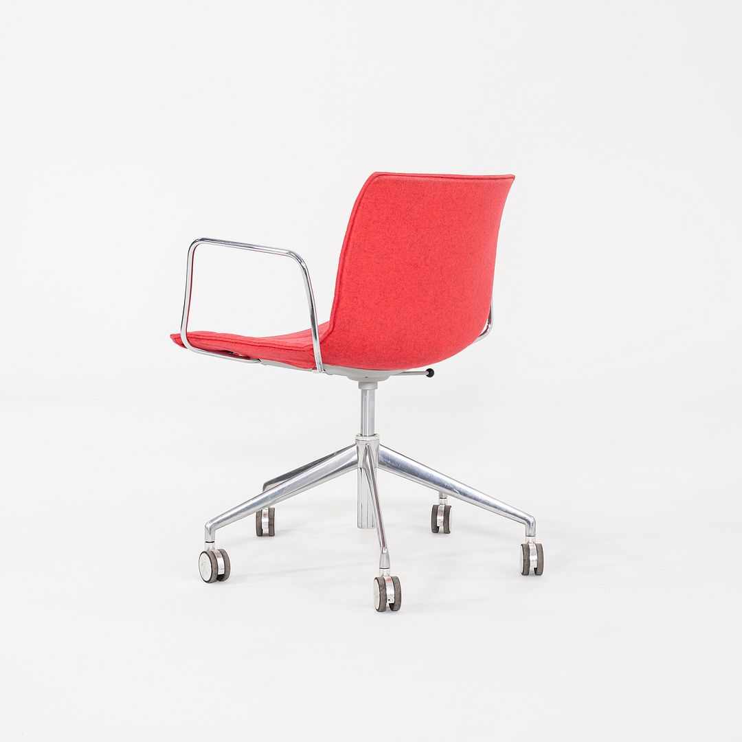 C. 2020 Lievore Altherr Molina for Arper Catifa Desk Chairs with Arms and Pnuematic Base in Red Fabric 4x Available