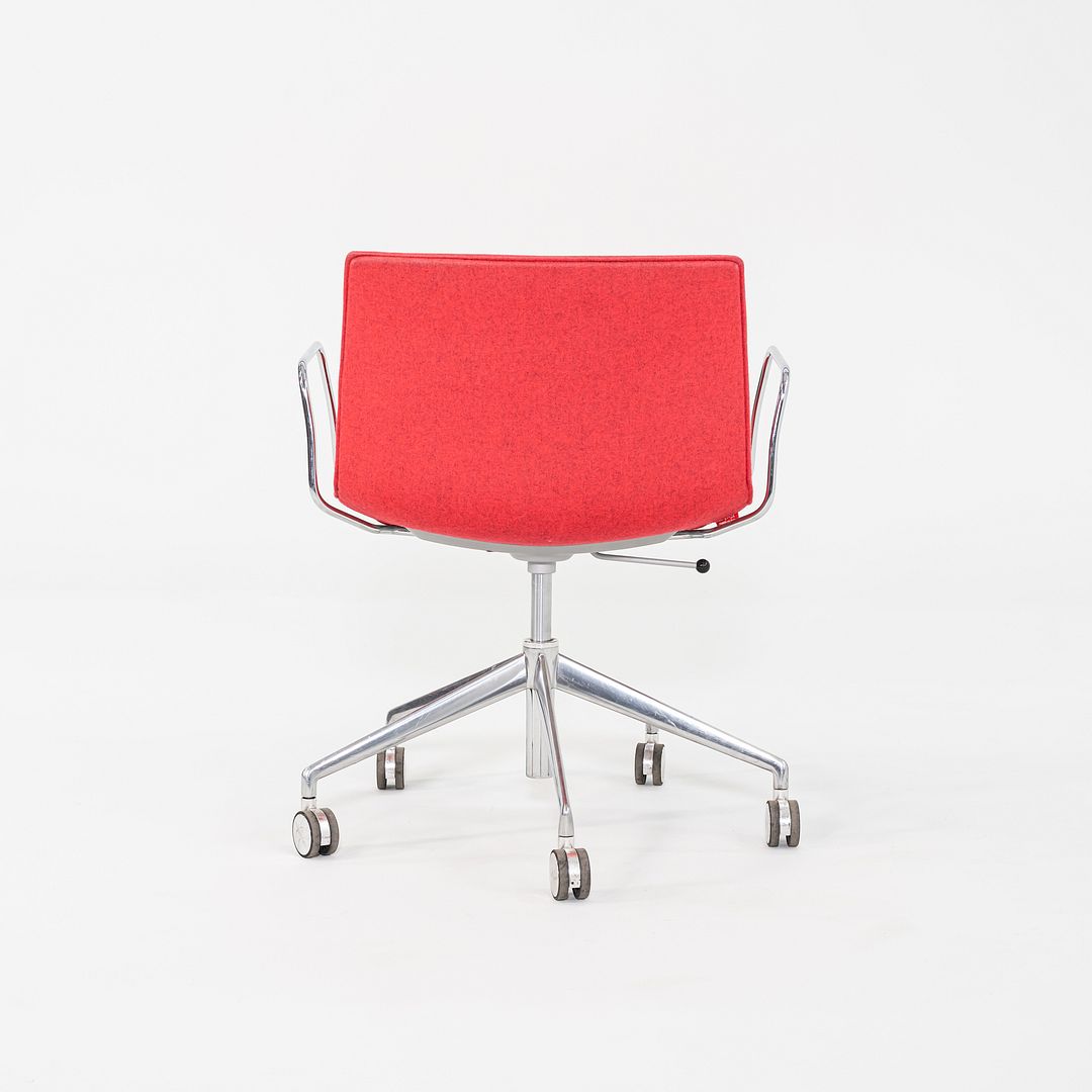 C. 2020 Lievore Altherr Molina for Arper Catifa Desk Chairs with Arms and Pnuematic Base in Red Fabric 4x Available