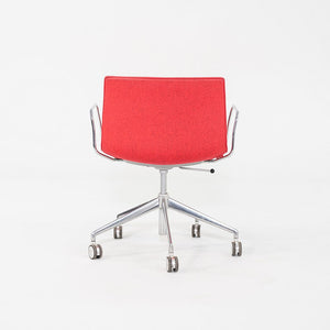 C. 2020 Lievore Altherr Molina for Arper Catifa Desk Chairs with Arms and Pnuematic Base in Red Fabric 4x Available