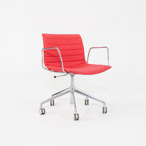 C. 2020 Lievore Altherr Molina for Arper Catifa Desk Chairs with Arms and Pnuematic Base in Red Fabric 4x Available