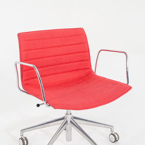 C. 2020 Lievore Altherr Molina for Arper Catifa Desk Chairs with Arms and Pnuematic Base in Red Fabric 4x Available