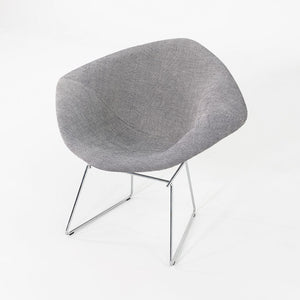 2010s Harry Bertoia for Knoll Small Diamond Lounge Chairs in Grey Fabric and Chrome 2x Available