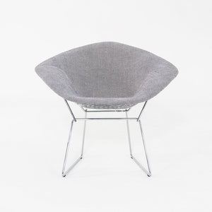 2010s Harry Bertoia for Knoll Small Diamond Lounge Chairs in Grey Fabric and Chrome 2x Available