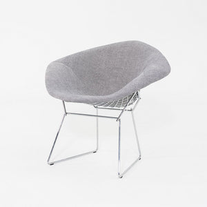 2010s Harry Bertoia for Knoll Small Diamond Lounge Chairs in Grey Fabric and Chrome 2x Available