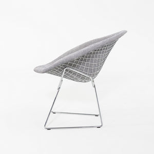 2010s Harry Bertoia for Knoll Small Diamond Lounge Chairs in Grey Fabric and Chrome 2x Available