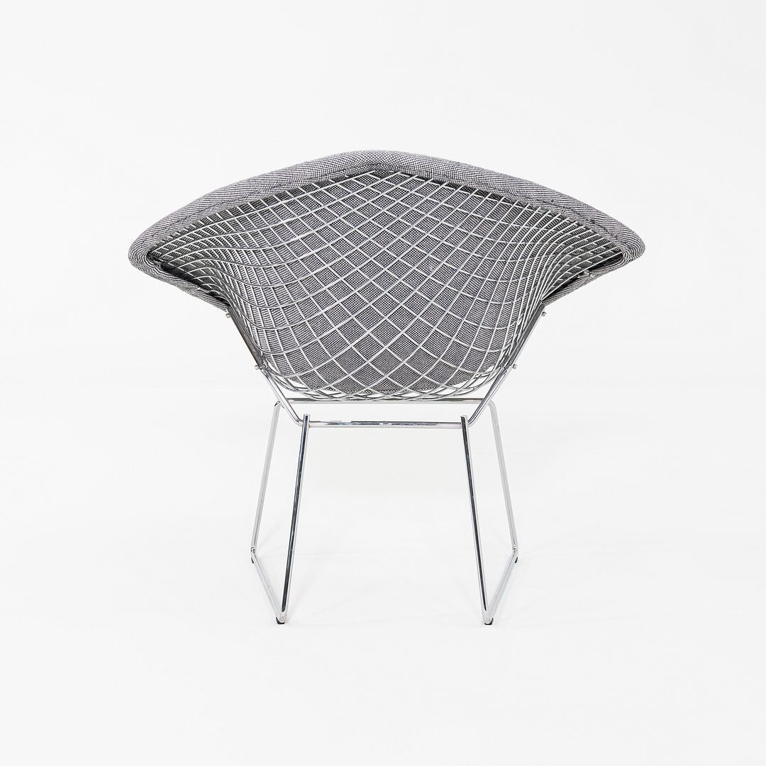 2010s Harry Bertoia for Knoll Small Diamond Lounge Chairs in Grey Fabric and Chrome 2x Available