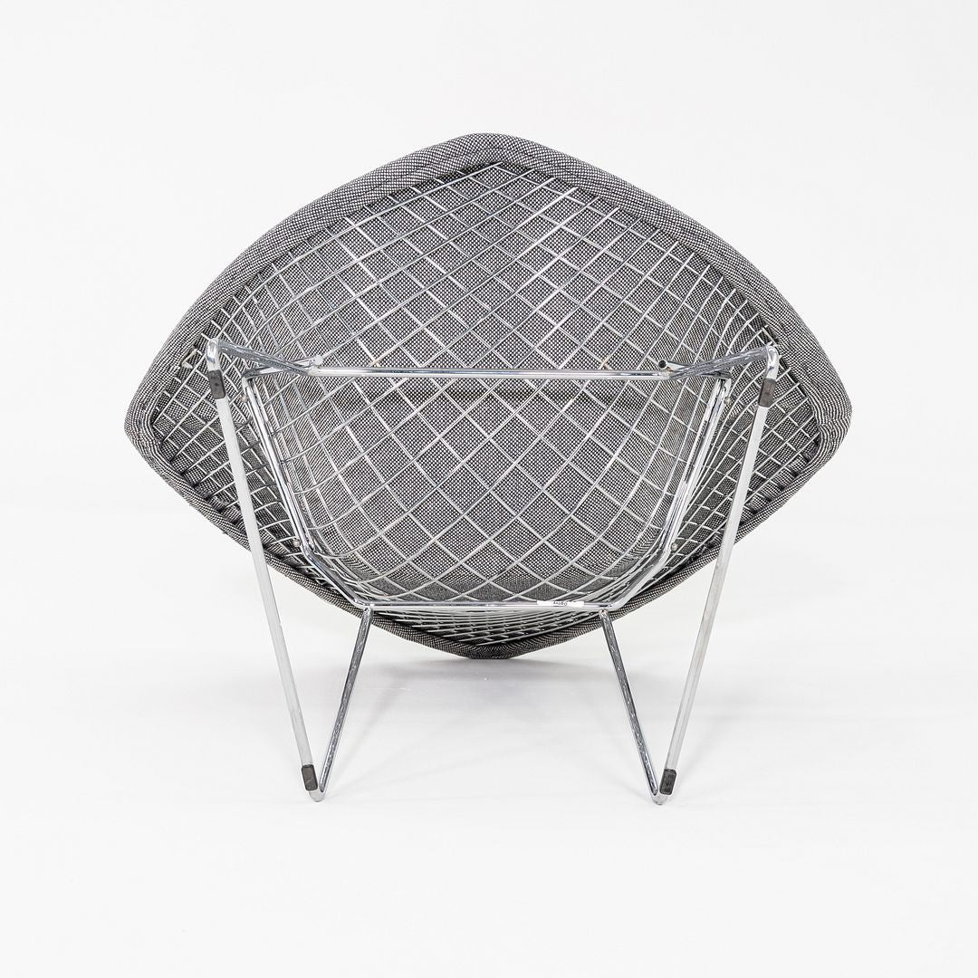 2010s Harry Bertoia for Knoll Small Diamond Lounge Chairs in Grey Fabric and Chrome 2x Available