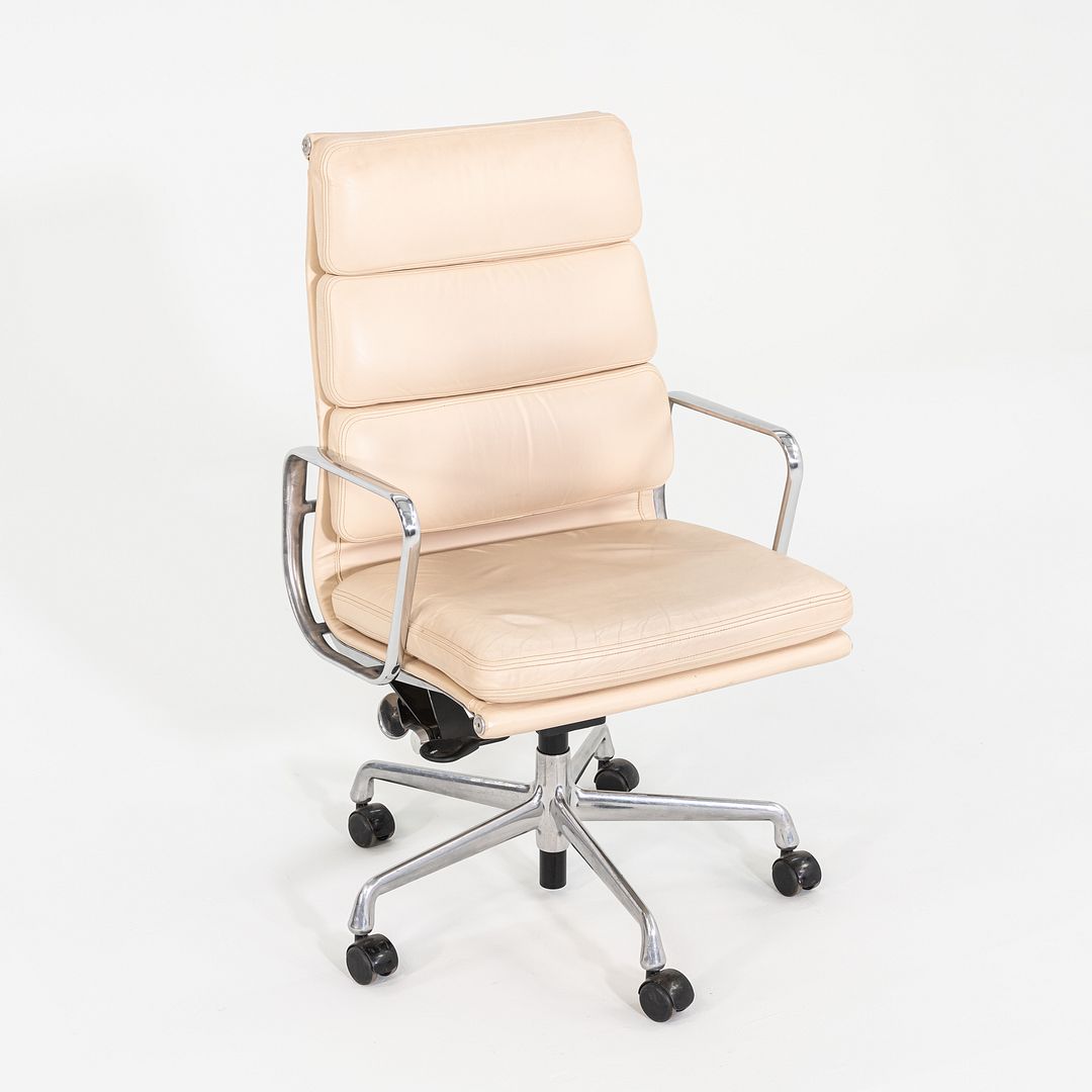 2010 Herman Miller Eames Soft Pad Executive Desk Chair in Wheat Leather with Pnuematic Base