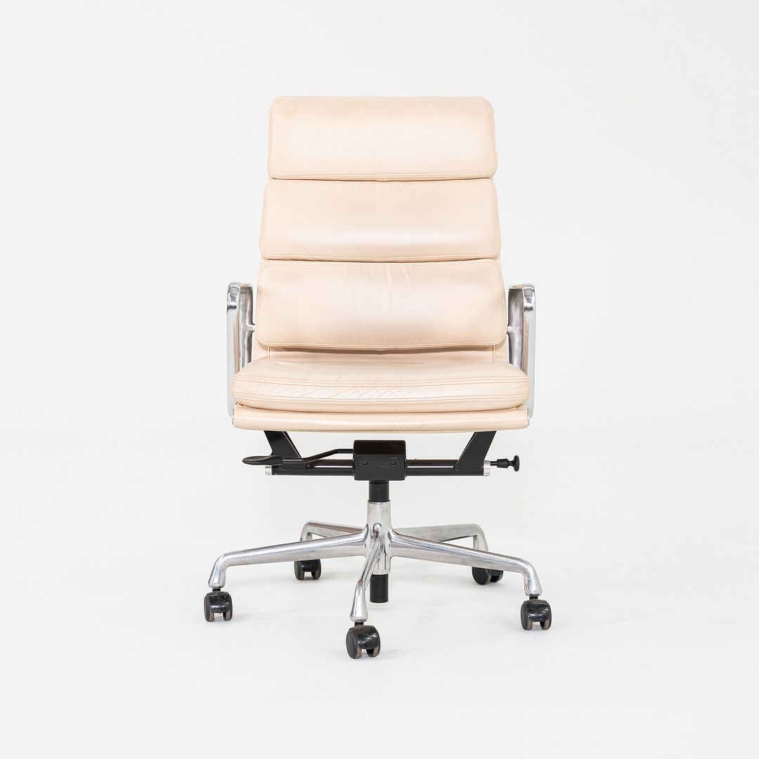 2010 Herman Miller Eames Soft Pad Executive Desk Chair in Wheat Leather with Pnuematic Base