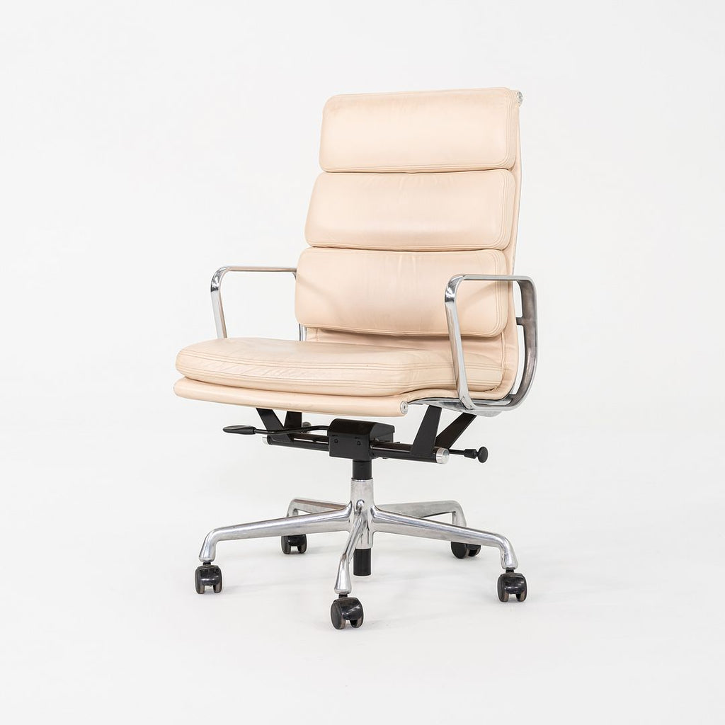 2010 Herman Miller Eames Soft Pad Executive Desk Chair in Wheat Leather with Pnuematic Base