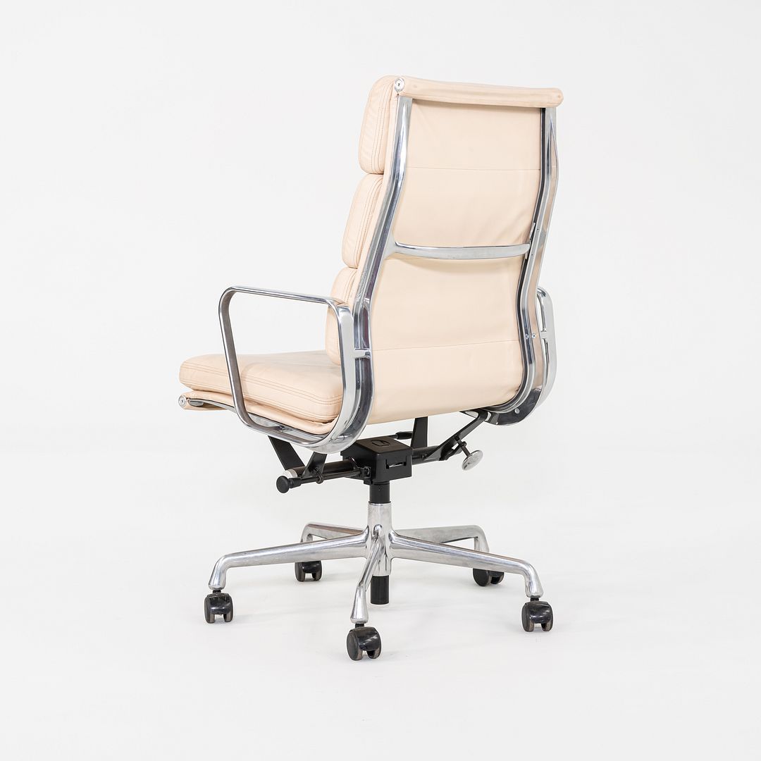 2010 Herman Miller Eames Soft Pad Executive Desk Chair in Wheat Leather with Pnuematic Base