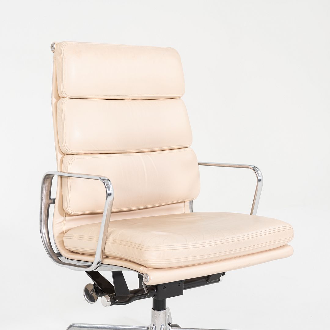 2010 Herman Miller Eames Soft Pad Executive Desk Chair in Wheat Leather with Pnuematic Base