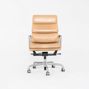 SOLD 2015 Herman Miller Eames Soft Pad Executive Desk Chair in Tan Leather with Pnuematic Base