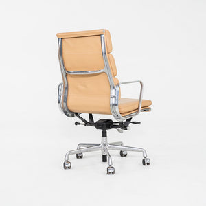 SOLD 2015 Herman Miller Eames Soft Pad Executive Desk Chair in Tan Leather with Pnuematic Base