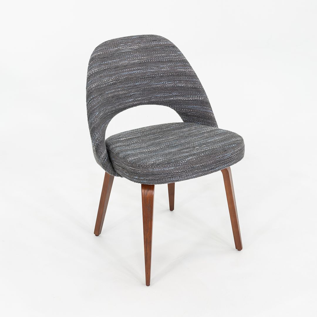 2022 Set of Five Eero Saarinen for Knoll Armless Executive Dining Chairs in Rivington Fabric