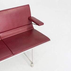 2000s Aero benches by Lievore Altherr Molina for Sellex / Davis in Aluminum and Red Vinyl