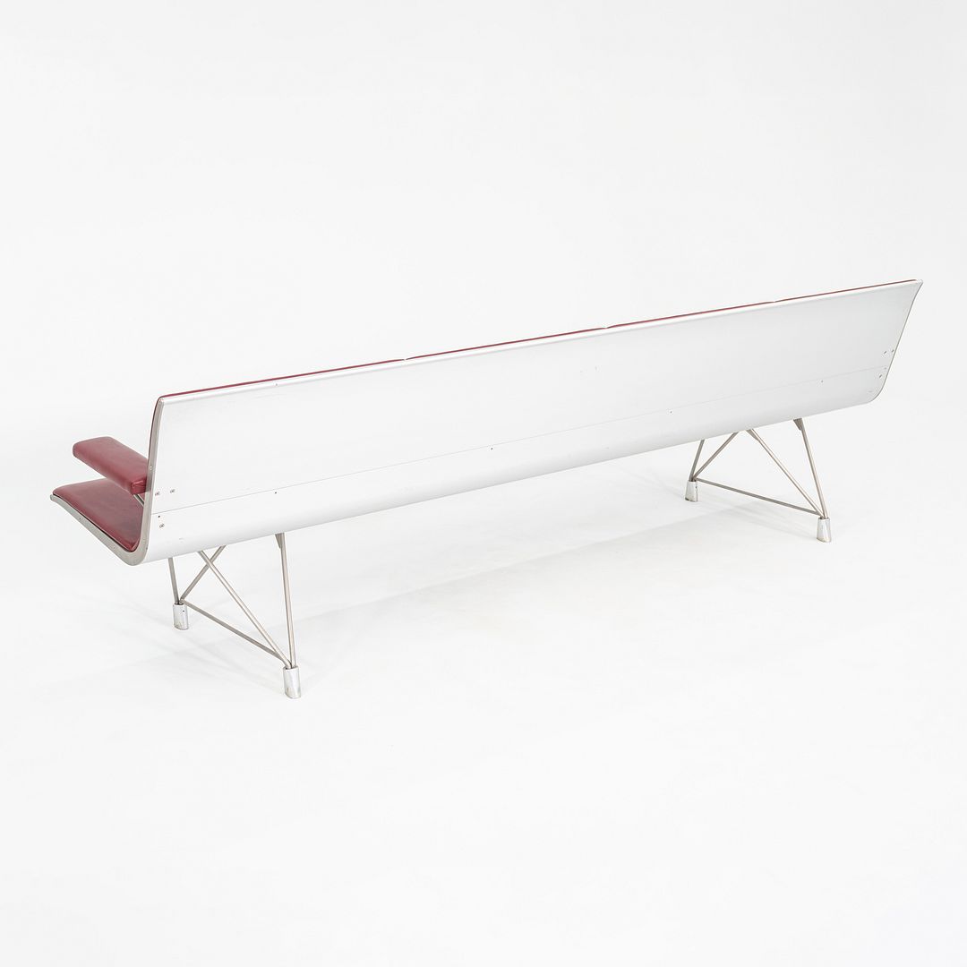 2000s Aero benches by Lievore Altherr Molina for Sellex / Davis in Aluminum and Red Vinyl