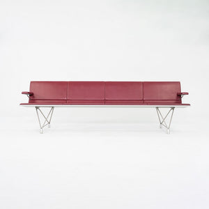 2000s Aero benches by Lievore Altherr Molina for Sellex / Davis in Aluminum and Red Vinyl