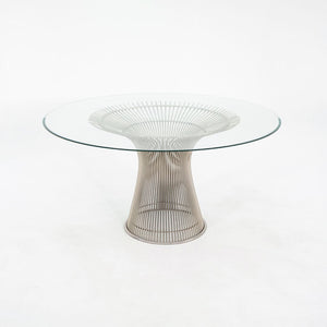 SOLD 2010s Warren Platner for Knoll 54 inch Dining Table with Glass Top