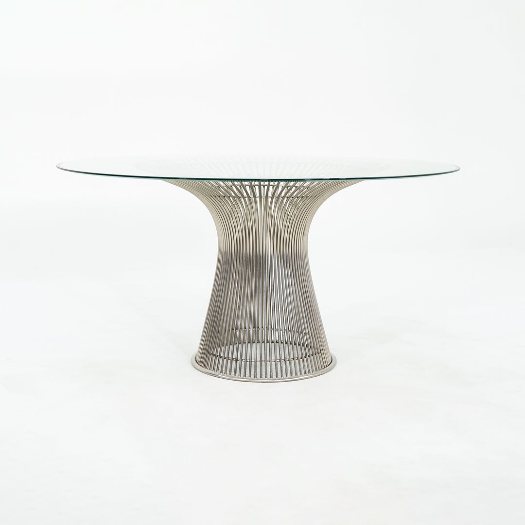 SOLD 2010s Warren Platner for Knoll 54 inch Dining Table with Glass Top