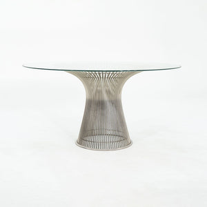 SOLD 2010s Warren Platner for Knoll 54 inch Dining Table with Glass Top