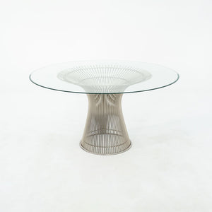 SOLD 2010s Warren Platner for Knoll 54 inch Dining Table with Glass Top