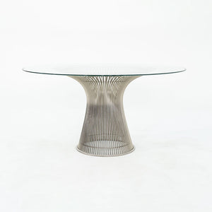 SOLD 2010s Warren Platner for Knoll 54 inch Dining Table with Glass Top