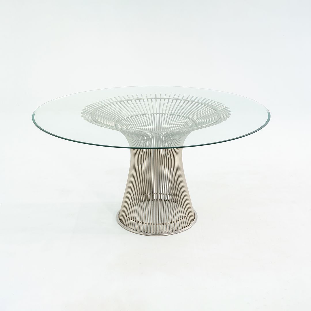 SOLD 2010s Warren Platner for Knoll 54 inch Dining Table with Glass Top