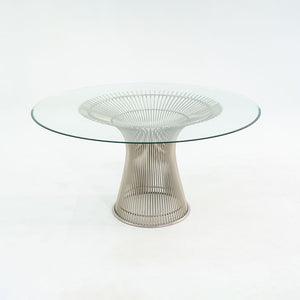 SOLD 2010s Warren Platner for Knoll 54 inch Dining Table with Glass Top