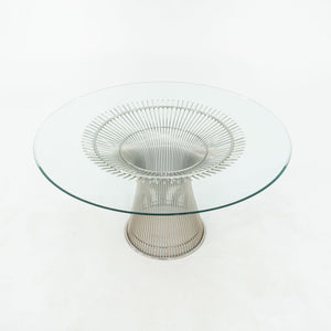 SOLD 2010s Warren Platner for Knoll 54 inch Dining Table with Glass Top