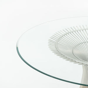 SOLD 2010s Warren Platner for Knoll 54 inch Dining Table with Glass Top