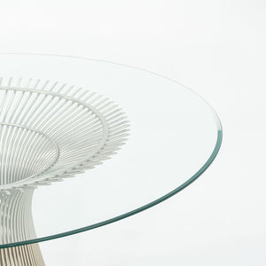 SOLD 2010s Warren Platner for Knoll 54 inch Dining Table with Glass Top