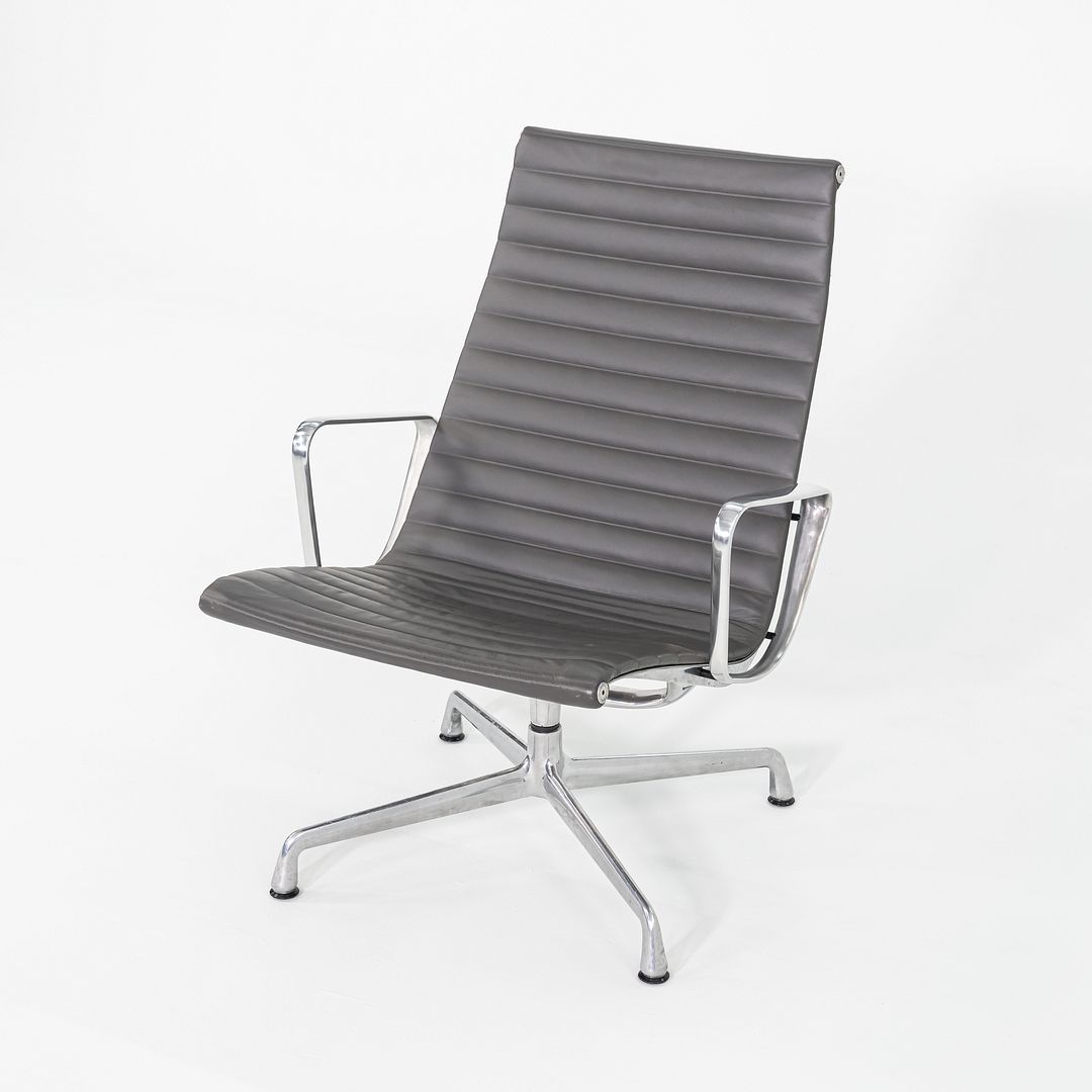 2013 Herman Miller Eames Aluminum Group Lounge Chairs in Grey Leather 2x Available