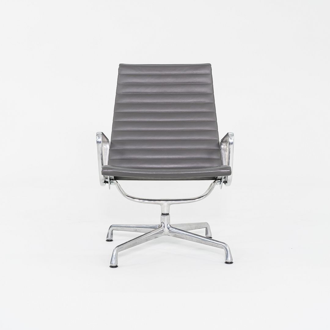 2013 Herman Miller Eames Aluminum Group Lounge Chairs in Grey Leather 2x Available