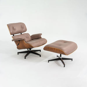 2006 Herman Miller Eames Lounge Chair and Ottoman in Tan Leather and Walnut