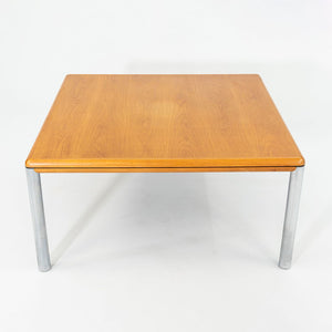 1977 Charles Pfister for Knoll Dining Table in Oak with Chrome Legs 59 Inches