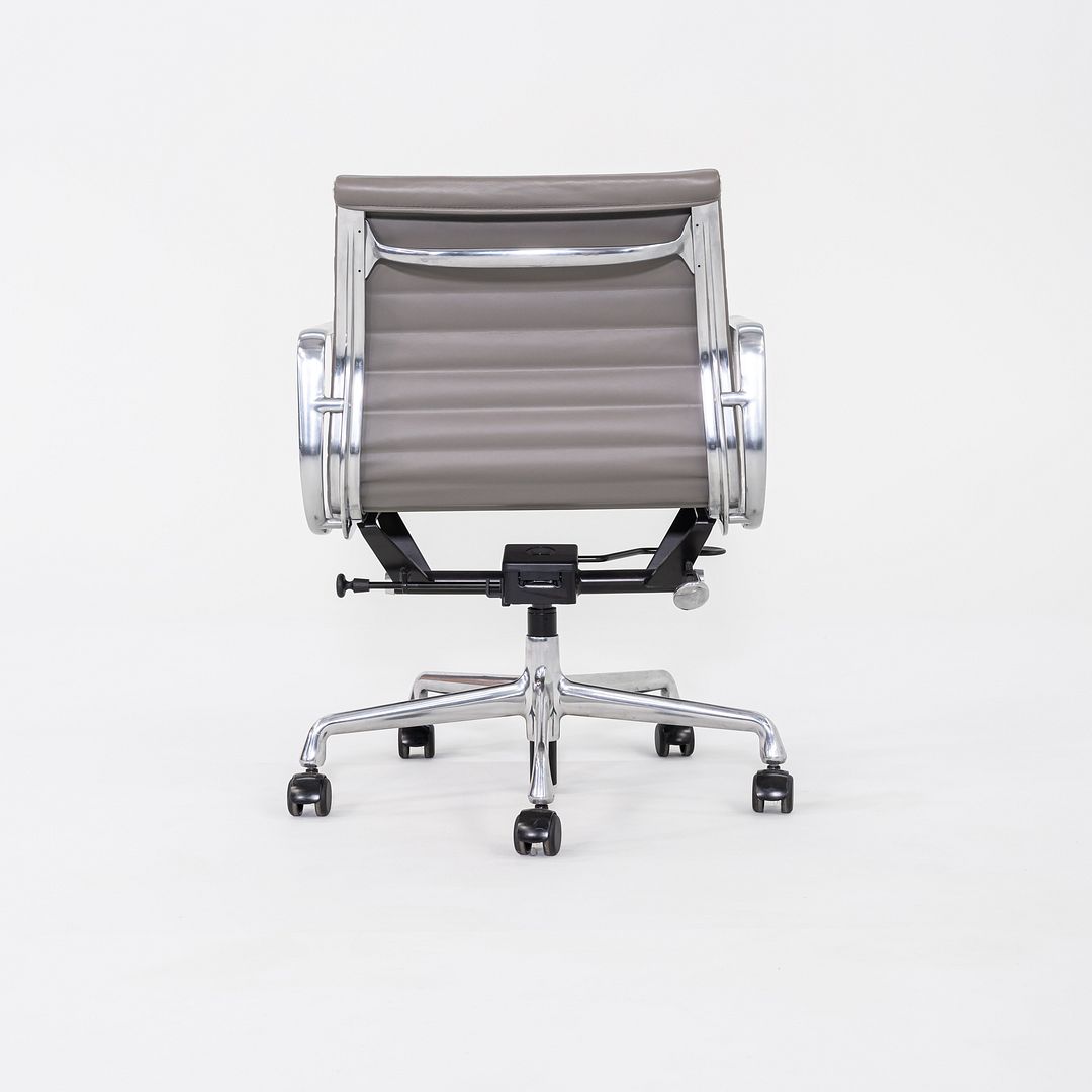 2014 Herman Miller Eames Aluminum Group Management Desk Chairs in Grey Leather with Pneumatic 4x Available