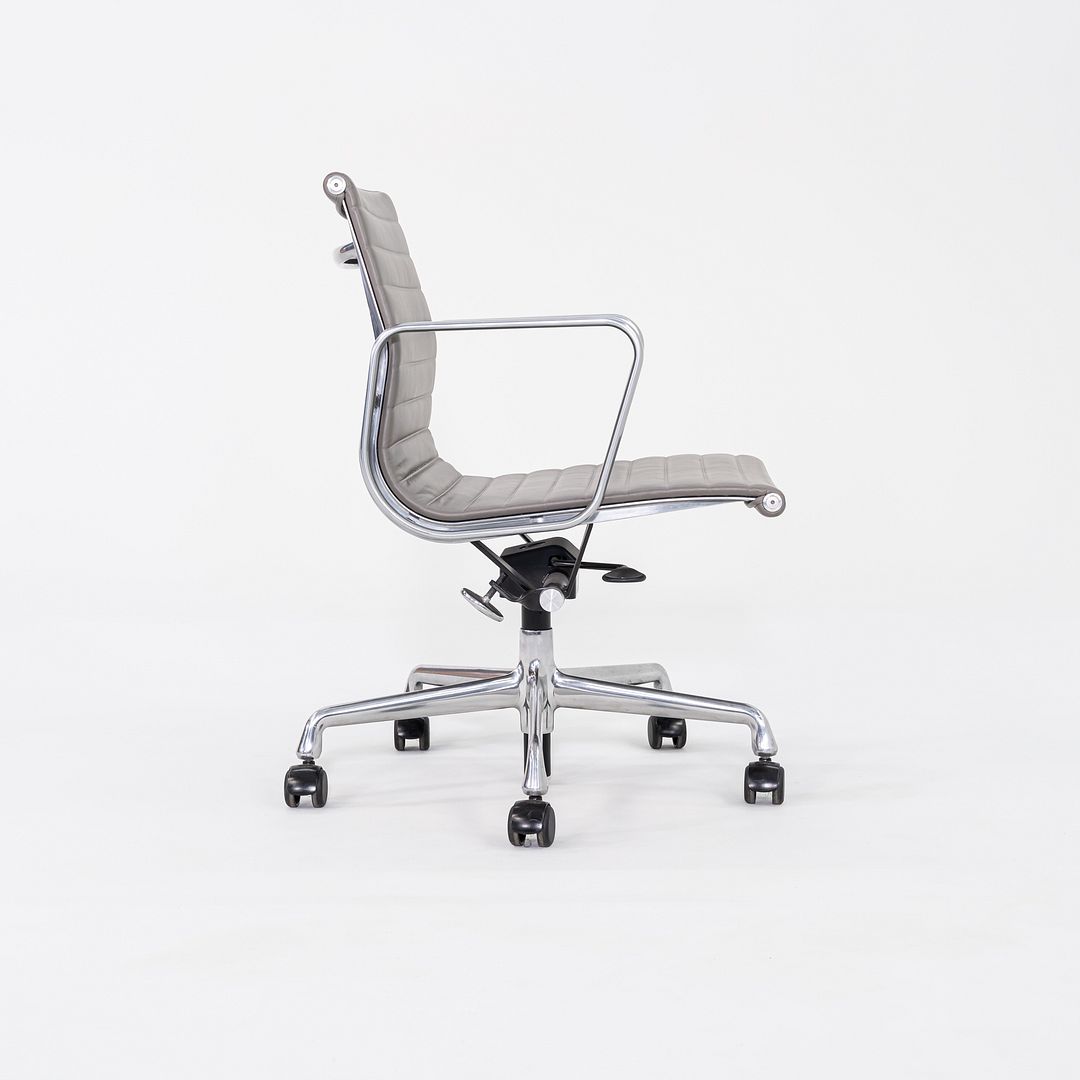 2014 Herman Miller Eames Aluminum Group Management Desk Chairs in Grey Leather with Pneumatic 4x Available