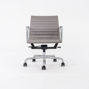 2014 Herman Miller Eames Aluminum Group Management Desk Chairs in Grey Leather with Pneumatic 4x Available