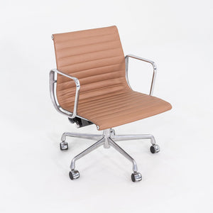 2010s Herman Miller Eames Aluminum Group Management Desk Chair in Brown Leather