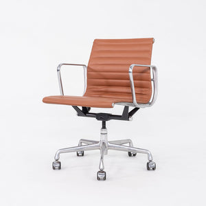 2010s Herman Miller Eames Aluminum Management Desk Chair in Cognac Leather 2x Available