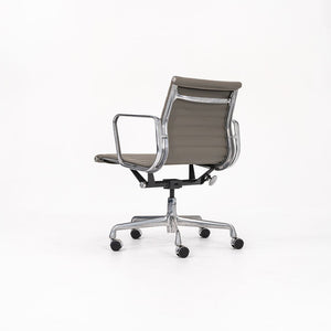 2010s Herman Miller Eames Aluminum Group Management Desk Chair in Greige leather