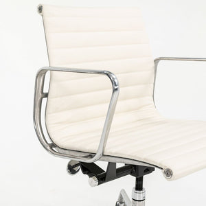 2010s Aluminum Group Management Desk Chair by Charles and Ray Eames for Herman Miller in Creme Leather