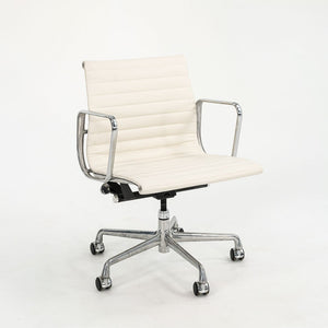 2010s Aluminum Group Management Desk Chair by Charles and Ray Eames for Herman Miller in Creme Leather