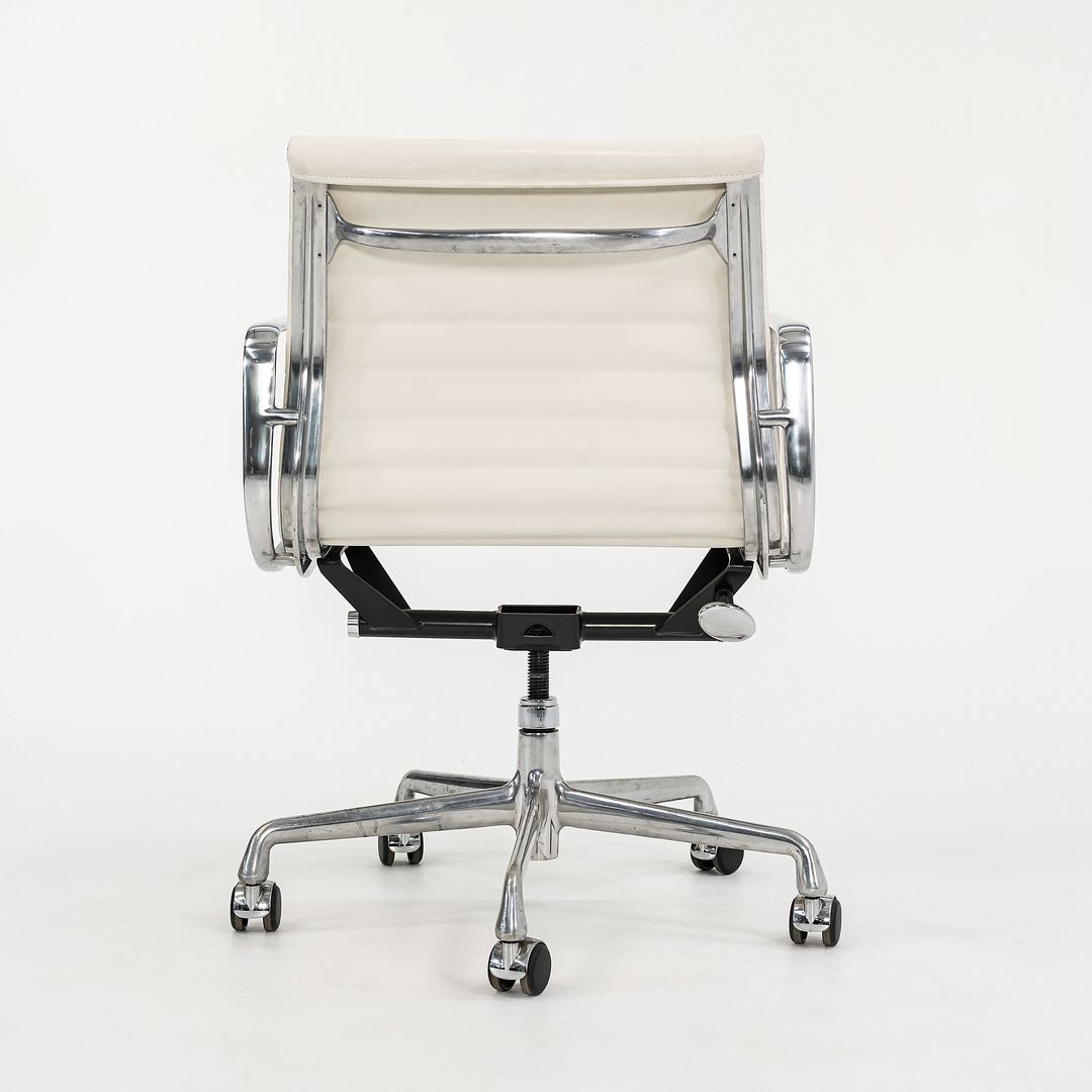 2010s Aluminum Group Management Desk Chair by Charles and Ray Eames for Herman Miller in Creme Leather