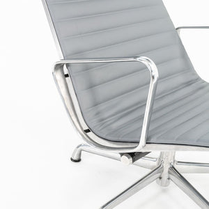 2010s Aluminum Group Lounge Chair, model EA124 by Ray and Charles Eames for Herman Miller in Grey Leather